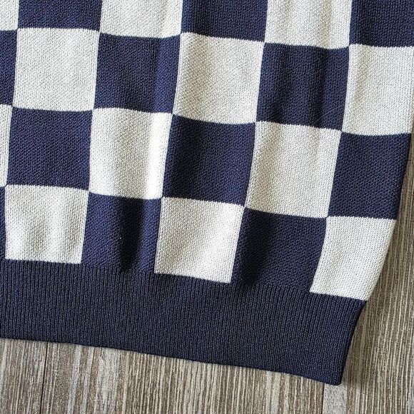 Nike Checkers Polo Golf Sweater Shirt Midnight Navy Sail Men's Small FN3422-410 - Picture 4 of 10